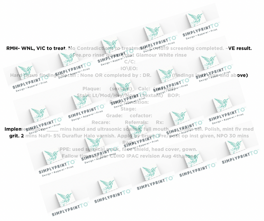 Rdh Chart Notes Template