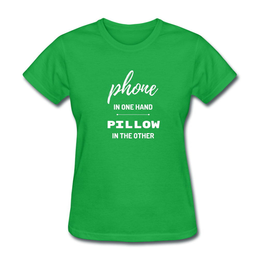 Phone In One Hand, Pillow In The Other - bright green