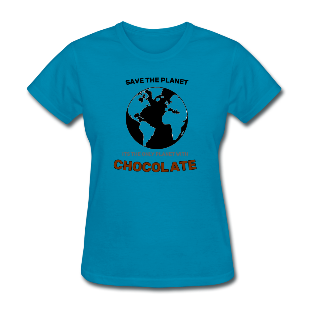 Save The Planet !, Its The Only One With Chocolate - turquoise