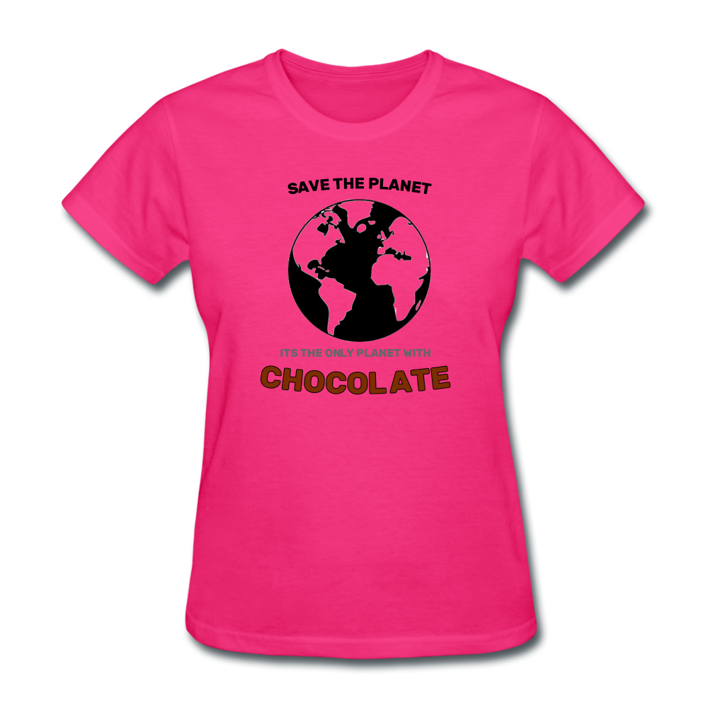 Save The Planet !, Its The Only One With Chocolate - fuchsia